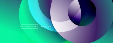 Katmanlı dairesel elementlerle soyut bileşim, eğimlerin ve yumuşak geçişlerin harmanlanması, derinlik, hareket ve görsel uyum hissi yaratır.