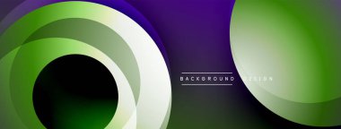 Katmanlı dairesel elementlerle soyut bileşim, eğimlerin ve yumuşak geçişlerin harmanlanması, derinlik, hareket ve görsel uyum hissi yaratır.