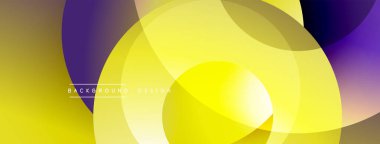 Katmanlı dairesel elementlerle soyut bileşim, eğimlerin ve yumuşak geçişlerin harmanlanması, derinlik, hareket ve görsel uyum hissi yaratır.