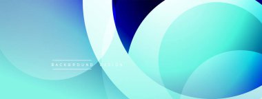 Katmanlı dairesel şekiller canlı renklerde, düzgün geçiş, derinlik efektleri ve modern, fütürist estetiğe sahip, gradyan açısından zengin soyut bir tasarım oluşturur.