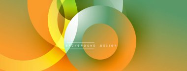 Katmanlı dairesel elementlerle soyut bileşim, eğimlerin ve yumuşak geçişlerin harmanlanması, derinlik, hareket ve görsel uyum hissi yaratır.