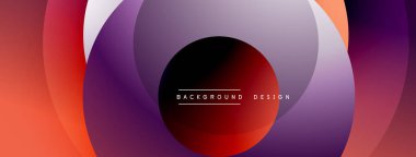 Üst üste binen dairesel şekillere sahip arka plan tasarımı, pürüzsüz gradyanlar ve yumuşak ışıklandırma efektleri, dinamik soyut bir kompozisyon oluşturur