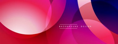 Katmanlı dairesel şekiller canlı renklerde, düzgün geçiş, derinlik efektleri ve modern, fütürist estetiğe sahip, gradyan açısından zengin soyut bir tasarım oluşturur.