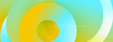 Katmanlı dairesel elementlerle soyut bileşim, eğimlerin ve yumuşak geçişlerin harmanlanması, derinlik, hareket ve görsel uyum hissi yaratır.