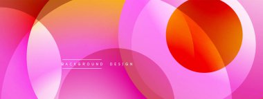 Katmanlı dairesel şekiller canlı renklerde, düzgün geçiş, derinlik efektleri ve modern, fütürist estetiğe sahip, gradyan açısından zengin soyut bir tasarım oluşturur.