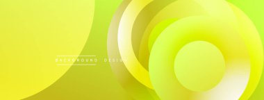 Katmanlı dairesel şekiller canlı renklerde, düzgün geçiş, derinlik efektleri ve modern, fütürist estetiğe sahip, gradyan açısından zengin soyut bir tasarım oluşturur.