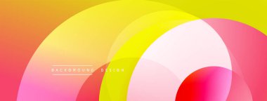 Katmanlı dairesel elementlerle soyut bileşim, eğimlerin ve yumuşak geçişlerin harmanlanması, derinlik, hareket ve görsel uyum hissi yaratır.