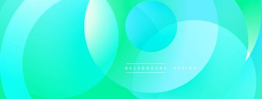 Katmanlı dairesel şekiller canlı renklerde, düzgün geçiş, derinlik efektleri ve modern, fütürist estetiğe sahip, gradyan açısından zengin soyut bir tasarım oluşturur.
