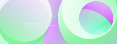 Katmanlı dairesel şekiller canlı renklerde, düzgün geçiş, derinlik efektleri ve modern, fütürist estetiğe sahip, gradyan açısından zengin soyut bir tasarım oluşturur.