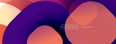 Çembersel soyut tasarım üst üste binen yarı saydam daireler ve yuvarlak şekiller, harmanlanan eğriler ve düzgün eğriler, derinlik, karşıtlık ve dinamik görsel efekt oluşturur.