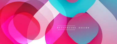 Çembersel soyut tasarım üst üste binen yarı saydam daireler ve yuvarlak şekiller, harmanlanan eğriler ve düzgün eğriler, derinlik, karşıtlık ve dinamik görsel efekt oluşturur.