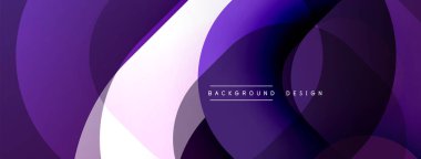 Çembersel soyut tasarım üst üste binen yarı saydam daireler ve yuvarlak şekiller, harmanlanan eğriler ve düzgün eğriler, derinlik, karşıtlık ve dinamik görsel efekt oluşturur.