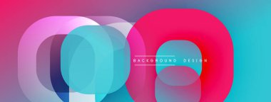 Çembersel soyut tasarım üst üste binen yarı saydam daireler ve yuvarlak şekiller, harmanlanan eğriler ve düzgün eğriler, derinlik, karşıtlık ve dinamik görsel efekt oluşturur.