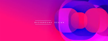 Çembersel soyut tasarım üst üste binen yarı saydam daireler ve yuvarlak şekiller, harmanlanan eğriler ve düzgün eğriler, derinlik, karşıtlık ve dinamik görsel efekt oluşturur.