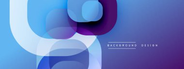 Çembersel soyut tasarım üst üste binen yarı saydam daireler ve yuvarlak şekiller, harmanlanan eğriler ve düzgün eğriler, derinlik, karşıtlık ve dinamik görsel efekt oluşturur.