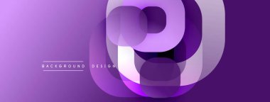 Çembersel soyut tasarım üst üste binen yarı saydam daireler ve yuvarlak şekiller, harmanlanan eğriler ve düzgün eğriler, derinlik, karşıtlık ve dinamik görsel efekt oluşturur.