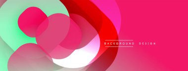 Çembersel soyut tasarım üst üste binen yarı saydam daireler ve yuvarlak şekiller, harmanlanan eğriler ve düzgün eğriler, derinlik, karşıtlık ve dinamik görsel efekt oluşturur.