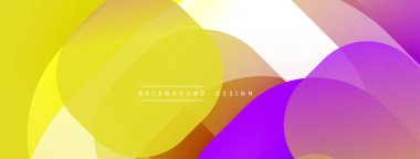 Çembersel soyut tasarım üst üste binen yarı saydam daireler ve yuvarlak şekiller, harmanlanan eğriler ve düzgün eğriler, derinlik, karşıtlık ve dinamik görsel efekt oluşturur.