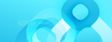 Çembersel soyut tasarım üst üste binen yarı saydam daireler ve yuvarlak şekiller, harmanlanan eğriler ve düzgün eğriler, derinlik, karşıtlık ve dinamik görsel efekt oluşturur.