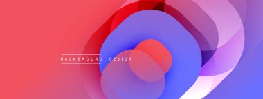 Çembersel soyut tasarım üst üste binen yarı saydam daireler ve yuvarlak şekiller, harmanlanan eğriler ve düzgün eğriler, derinlik, karşıtlık ve dinamik görsel efekt oluşturur.