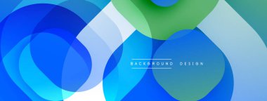 Çembersel soyut tasarım üst üste binen yarı saydam daireler ve yuvarlak şekiller, harmanlanan eğriler ve düzgün eğriler, derinlik, karşıtlık ve dinamik görsel efekt oluşturur.