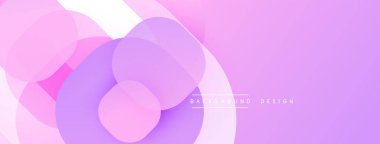 Çembersel soyut tasarım üst üste binen yarı saydam daireler ve yuvarlak şekiller, harmanlanan eğriler ve düzgün eğriler, derinlik, karşıtlık ve dinamik görsel efekt oluşturur.