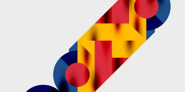 Dinamik geometrik bir kompozisyonda daireler, çizgiler ve üçgenler içeren modern soyut bir arkaplan. Tarz, teknoloji veya yaratıcı temalı tasarımlar için mükemmel.