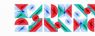 Soyut geometrik arkaplan şekilleri modern ve simetrik bir model oluşturur. Kalın kontrast, pürüzsüz gradyanlar, dinamik kompozisyon, fütüristik stil