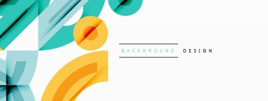 Dairesel ve yuvarlak elementlerin yer aldığı soyut geometrik arkaplan. Kalın kontrast, pürüzsüz gradyanlar, dinamik kompozisyon, fütüristik stil