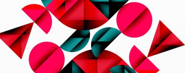 Minimum geometrik soyut arkaplan. Çember kare ve üçgen tasarımı