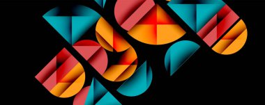 Minimum geometrik soyut arkaplan. Çember kare ve üçgen tasarımı