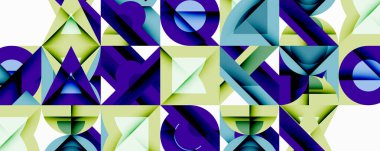 Minimum geometrik soyut arkaplan. Çember kare ve üçgen tasarımı