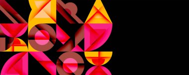 Minimum geometrik soyut arkaplan. Çember kare ve üçgen tasarımı