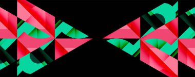 Daireler, yarı daireler, kareler ve yuvarlak üçgenler. Duvar kağıdı, afiş, arkaplan, kart, kitap illüstrasyonu, iniş sayfası için geometrik mozaik mozaik desen soyut arkaplan