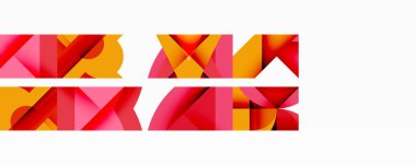 Birbirine kenetlenmiş dairesel ve açısal şekillerle soyut geometrik bileşim, pürüzsüz gradyanlar ve beyaz arkaplan üzerinde keskin karşıtlıklar