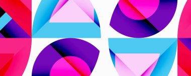 Birleştirilmiş açısal ve eğri şekilli soyut geometrik çizimler, pürüzsüz eğimli dinamik bileşimler ve kalın karşıtlıklar