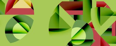 Birleştirilmiş açısal ve eğri şekilli soyut geometrik çizimler, pürüzsüz eğimli dinamik bileşimler ve kalın karşıtlıklar