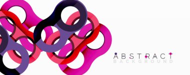 Üst üste binen dairesel ve tüp şekilli soyut daire ögesi bileşimi, pürüzsüz gradyanlar, şeffaflık efektleri ve dinamik katman