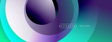 Katmanlı dairesel elementlerle soyut bileşim, eğimlerin ve yumuşak geçişlerin harmanlanması, derinlik, hareket ve görsel uyum hissi yaratır.