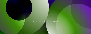 Katmanlı dairesel elementlerle soyut bileşim, eğimlerin ve yumuşak geçişlerin harmanlanması, derinlik, hareket ve görsel uyum hissi yaratır.