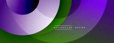 Katmanlı dairesel elementlerle soyut bileşim, eğimlerin ve yumuşak geçişlerin harmanlanması, derinlik, hareket ve görsel uyum hissi yaratır.