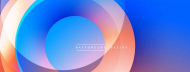 Katmanlı dairesel elementlerle soyut bileşim, eğimlerin ve yumuşak geçişlerin harmanlanması, derinlik, hareket ve görsel uyum hissi yaratır.