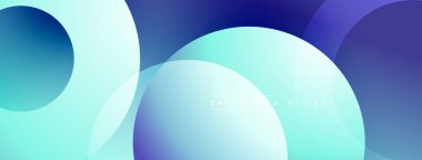 Katmanlı dairesel şekiller canlı renklerde, düzgün geçiş, derinlik efektleri ve modern, fütürist estetiğe sahip, gradyan açısından zengin soyut bir tasarım oluşturur.