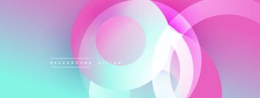 Üst üste binen dairesel şekillere sahip arka plan tasarımı, pürüzsüz gradyanlar ve yumuşak ışıklandırma efektleri, dinamik soyut bir kompozisyon oluşturur