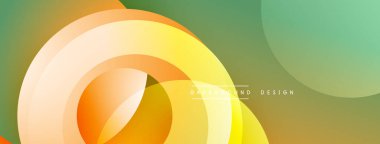 Katmanlı dairesel elementlerle soyut bileşim, eğimlerin ve yumuşak geçişlerin harmanlanması, derinlik, hareket ve görsel uyum hissi yaratır.