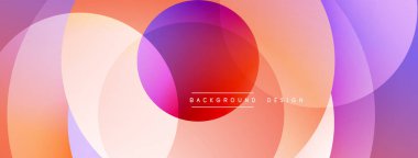 Katmanlı dairesel elementlerle soyut bileşim, eğimlerin ve yumuşak geçişlerin harmanlanması, derinlik, hareket ve görsel uyum hissi yaratır.