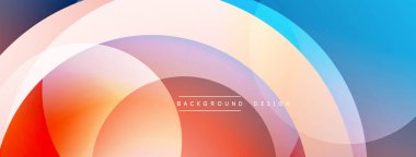 Üst üste binen dairesel şekillere sahip arka plan tasarımı, pürüzsüz gradyanlar ve yumuşak ışıklandırma efektleri, dinamik soyut bir kompozisyon oluşturur