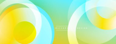 Katmanlı dairesel elementlerle soyut bileşim, eğimlerin ve yumuşak geçişlerin harmanlanması, derinlik, hareket ve görsel uyum hissi yaratır.