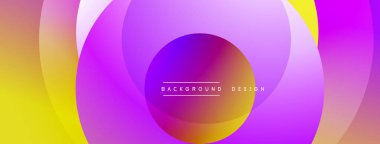 Üst üste binen dairesel şekillere sahip arka plan tasarımı, pürüzsüz gradyanlar ve yumuşak ışıklandırma efektleri, dinamik soyut bir kompozisyon oluşturur