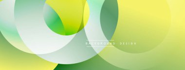 Üst üste binen dairesel şekillere sahip arka plan tasarımı, pürüzsüz gradyanlar ve yumuşak ışıklandırma efektleri, dinamik soyut bir kompozisyon oluşturur